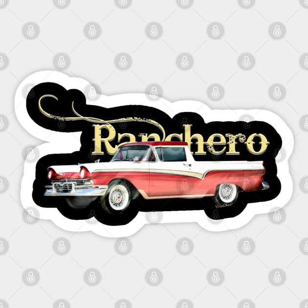 57 Ford Ranchero with text Sticker by vivachas